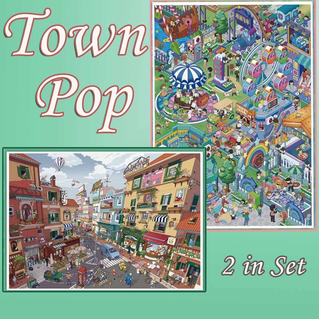 Town Pop DIY 3D Sticker Collection - 2 Cute Miniature Scens